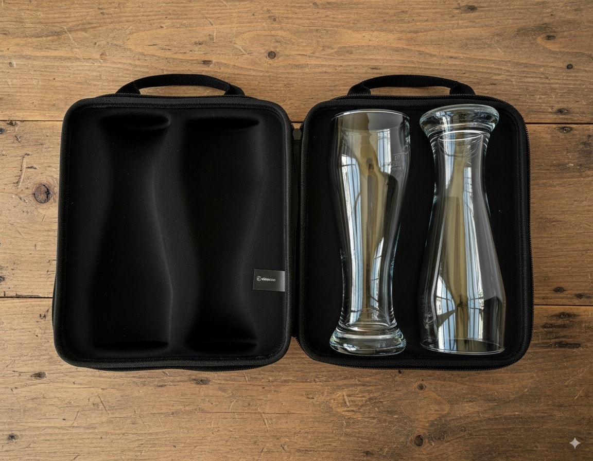 Viinocase (Weizen) – 2 Weizenbiergläser to go im Case