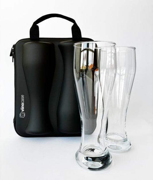 Viinocase (Weizen) – 2 Weizenbiergläser to go im Case